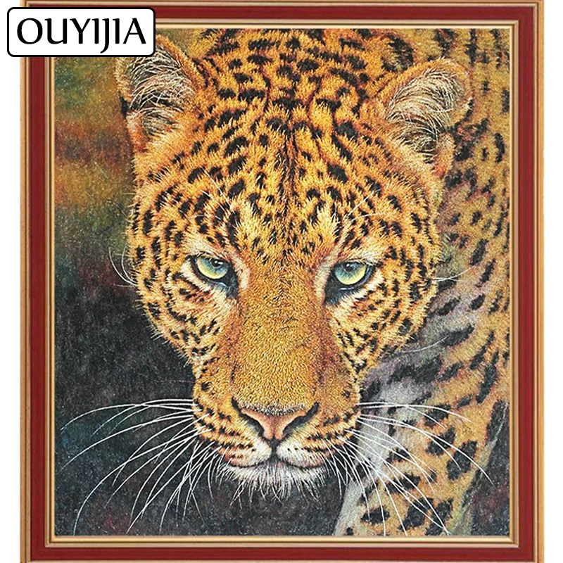 OUYIJIA Animal Cheetah 5D DIY Diamond Painting Embroidery Diamond Cross