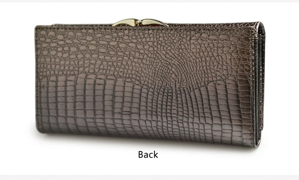 Wallets Leather Patent Alligator Long Card Holder Purses