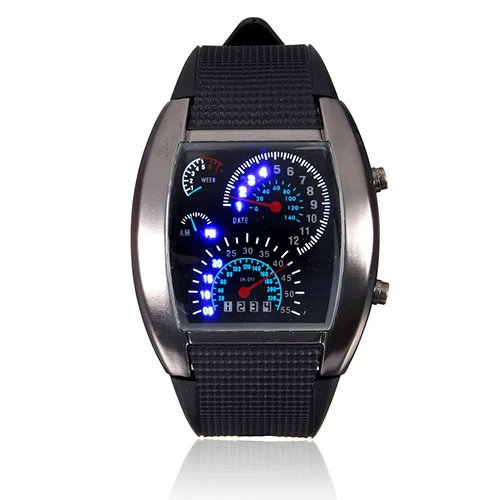 Модные мужские часы из нержавеющей стали, роскошные спортивные аналоговые Кварцевые светодиодный наручные цифровые военные часы от ведущего бренда, роскошные электронные часы
