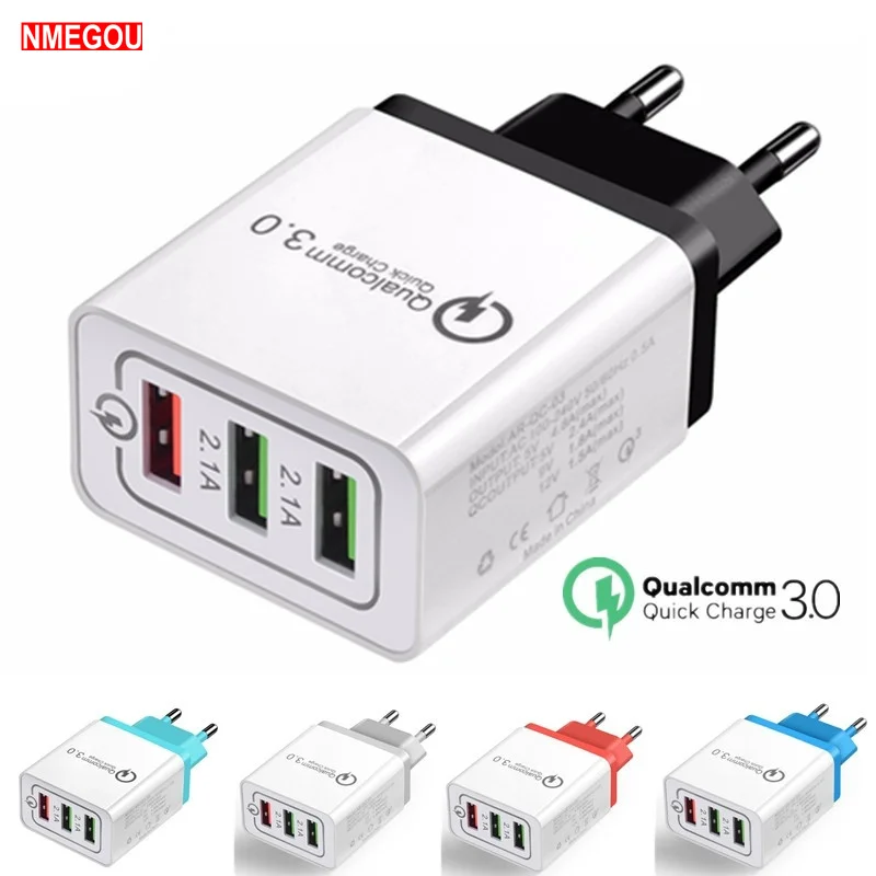 Универсальный 18 Вт USB Quick Charge 3 0 5 в 3A для IPhone XR XS EU US Plug мобильный телефон Быстрая