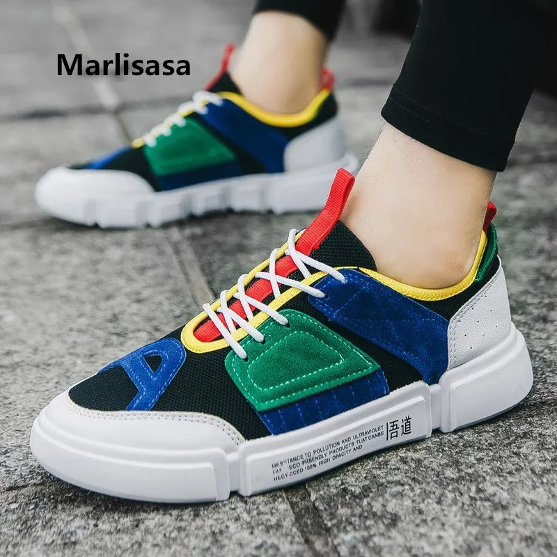 

Marlisasa Male Fashion Spring & Autumn Lace Up Shoes Men Cool White & Grey Shoes Man's Street Shoes Mannelijke Schoenen F3410