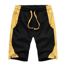 Короткие мужские летние модные мужские шорты, мужские шорты для отдыха, лоскутные двухцветные эластичные спортивные шорты с веревкой, домашние шорты korte broek heren
