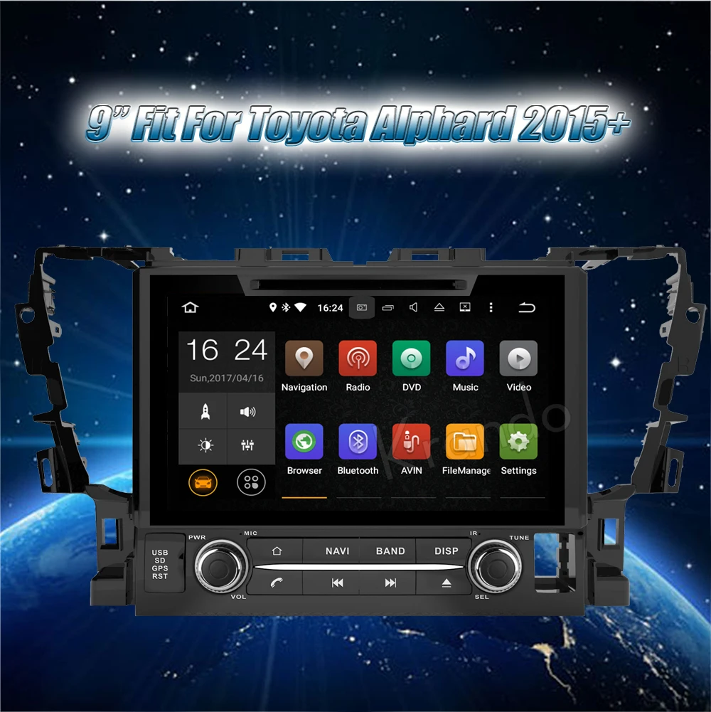 Clearance Krando 9" Android 8.0 car navigation multimedia system for TOYOTA ALPHARD 2015+ audio radio gps dvd player WIFI 3G DAB+ 1