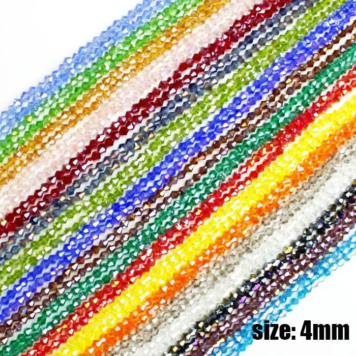 

FLTMRH multicolor selection 100pcs 4mm Bicone Austria transparent AB crystal beads glass beads loose washers DIY jewelry
