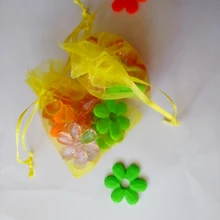 50 шт. 10*15 см желтая подарочная Сумка из органзы стенд для ювелирных украшений сумки Сумка на шнурке для браслетов/ожерелья Мини сумка из пряжи