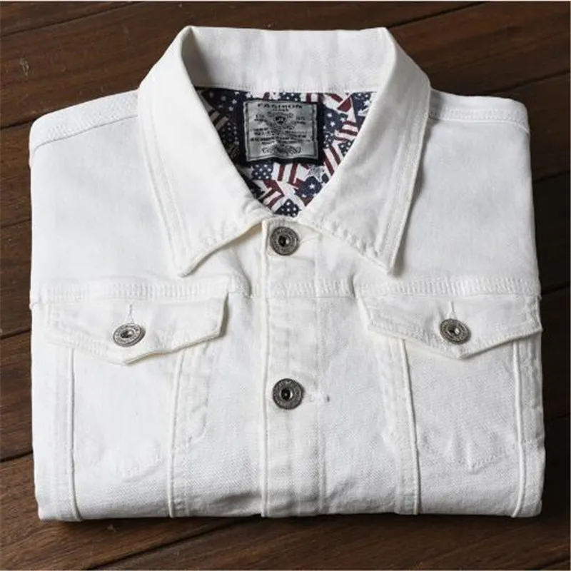 2018 New Spring Autumn Winter Denim Jacket Men Fashion Streetwear Jeans White Jacket Cotton 2018 New Spring Autumn Winter Denim Jacket Men Fashion Streetwear Jeans White Jacket Cotton