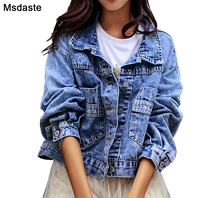 US $14.50 Jeans Jackets Coats Women 2019 Short Casual Denim Coat New Autumn Long Sleeve Jaqueta Feminina Chaq