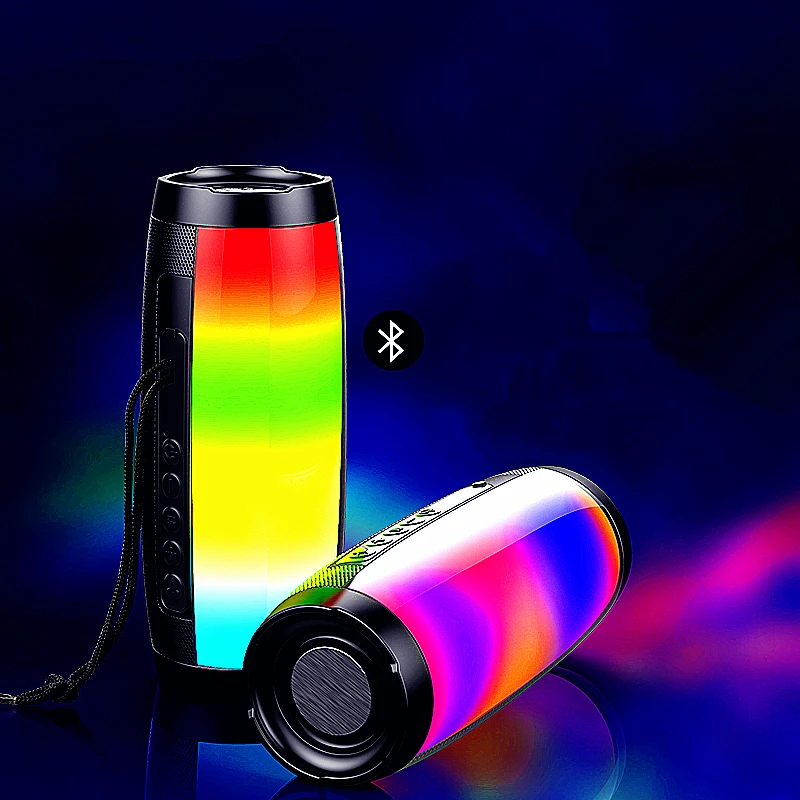 

OUTMIX Portable LED Bluetooth Speaker Waterproof fm radio Wireless boombox Column subwoofer sound Box For mp3 USB phone Computer
