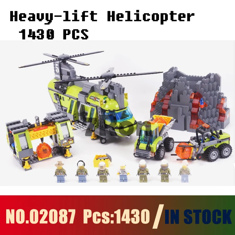 

Compatible with lego City 60125 Volcano Heavy-lift Helicopter Models building toy 02087 1430pcs Building Blocks toys & hobbies