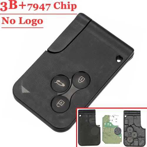 1 шт.) белая кнопка 3 кнопки дистанционного управления карты с pcf7947 чип для SENIC Megane CLIO& SCENIC дистанционного ключа карты