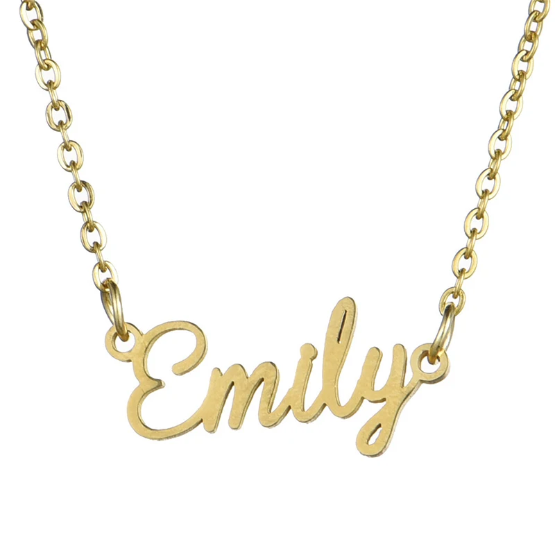 

Custom fashion Emily DIY stainless steel link chain name necklace Valentine jewelry for women dropshipping AP2253