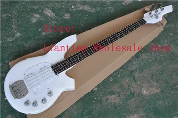 

Free shipping Hot Selling High Quality Musicman Bongo white 4 String Music Man Electric Bass Guitar with Active Pickup -189-5