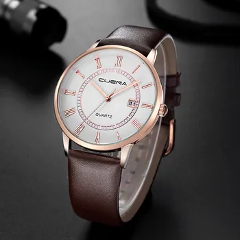 

DISU Men Wrist Watch Luxury Quartz Military Stainless Steel Dial Leather Band wristwatch mens watches mens 2019 clock men