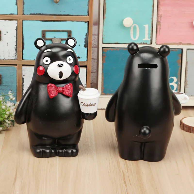 Cartoon Resin Stupid Bear Figurines Piggy Bank Ornaments Bear Money Box Crafts Send Classmates Children Creative Birthday Gifts