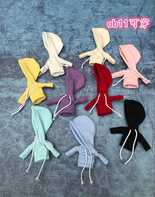 

Pure color clothes with hat for Nendoroid Obitsu11 OB11 1/12 doll coat doll Sweatshirt available for cu-poche OB11