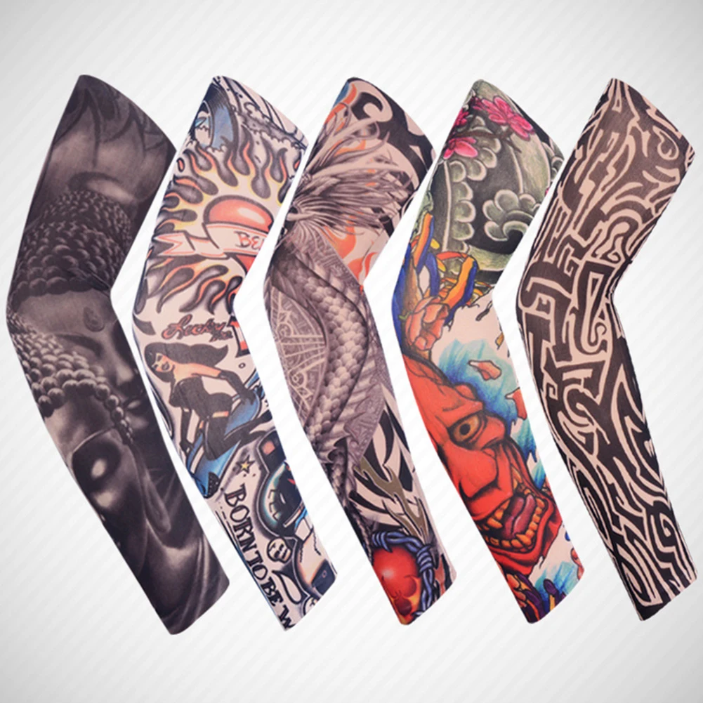 1PC Outdoor Cycling Tattoo sleeve 3D Tattoo Printed Arm Warmer UV Protection Bike Bicycle Sleeves Arm Protection Ridding Sleeves