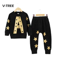 2015 children sets fashion clothing Autumn Cotton boy girl Clothes Kids Sets Coat+Pants 2pcs Brand New Boys Sports Clothing Set