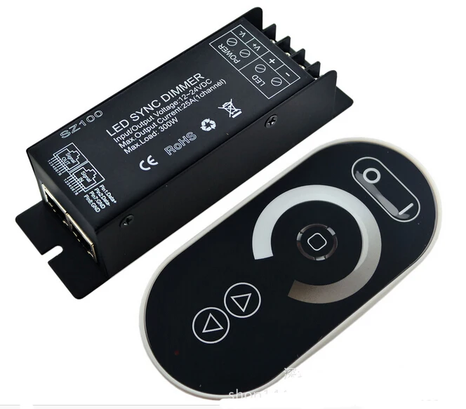 

Remote touch dimmer for led strip 3528 5050 DC12V-24V 1 channel rf wireless 25A 300w touch panel led dimmer remote controller