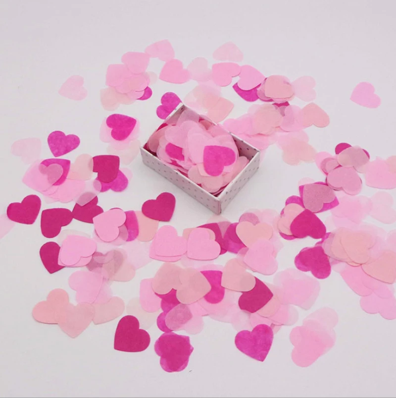 Decorative Paper Confetti Heart Designed Valentines Wedding Party Props 1000pcs 
