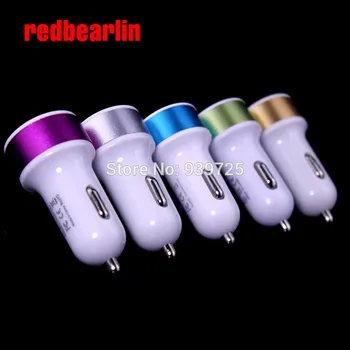 

redbearlin 200pcs/lot Dual USB 2 Ports 5V 2.1A Car Charger adapter for iPhone 4 5 6s For samsung htc Blackberry lg mp3 mp4