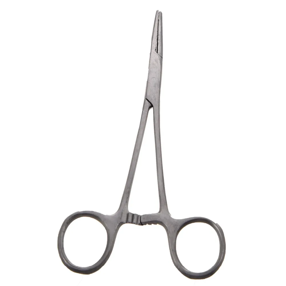 

New 1 pcs 5inch Fish Use Scissors Fishing Stainless Steel Straight Hemostat Forceps Locking Clamps