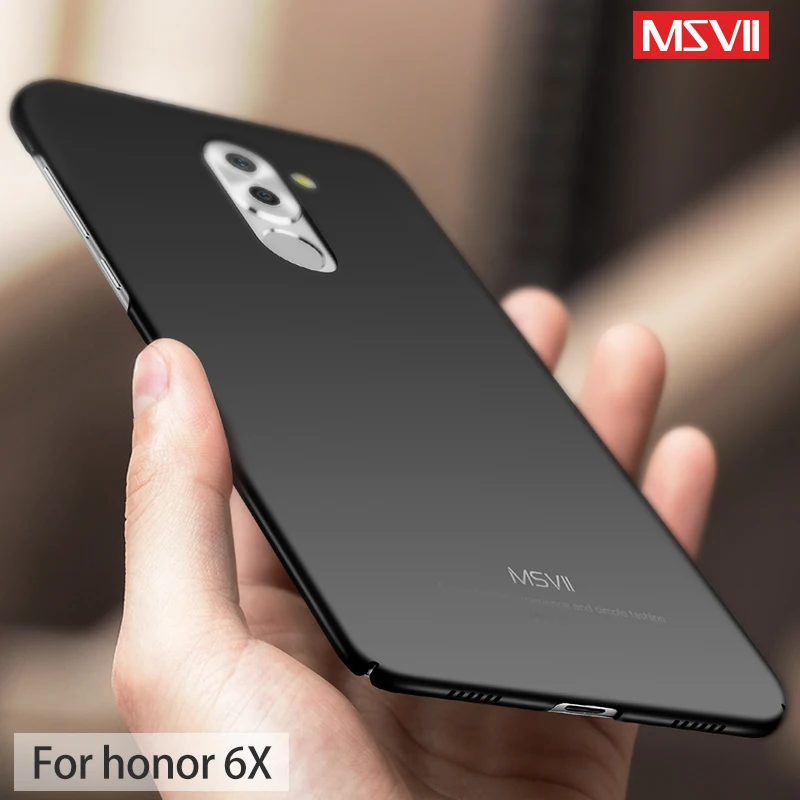Huawei honor 6X чехол MSVII ультра тонкий гладкий и матовый Жесткий Чехол для задней панели телефона чехол s для huawei GR5 mate 9 lite чехол