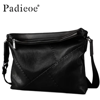 

Padieoe Luxury Brand Men Genuine Leather Shoulder Messenger Bags Black Male Handbags Business Man Crossbody Sling Crossbody Bag