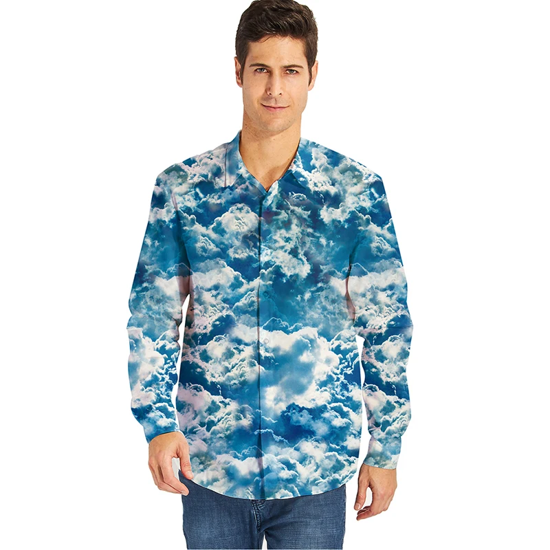 Fashion Star universe 3D Print Printed Man Casual Shirts Classic Men Dress Shirts Breathable Men's Long Sleeve Brand Clothing