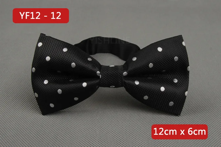 YISHLINE NEW Men's Bow Tie Gold Paisley Bowtie Business Wedding Bowknot Dot Blue And Black Bow Ties For Groom Party Accessories - Цвет: YF12-12