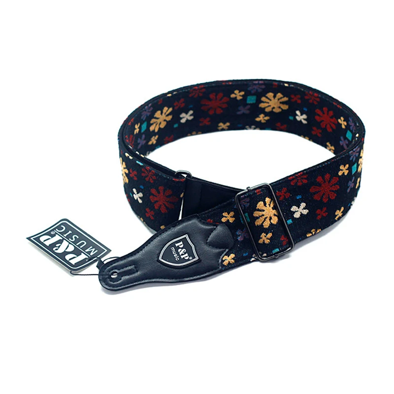

6.3*150CM Soft and Comfortable Electric Guitar Strap Bass Strap Belt with Leather End for Acoustic Guitar Bass Guitar