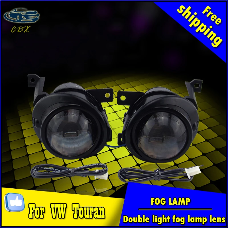 

Car Styling HID Double light lens fog lamp for VW Touran 2008-2010 E-MARK & DOT Authentication for Touran foglight Accessories