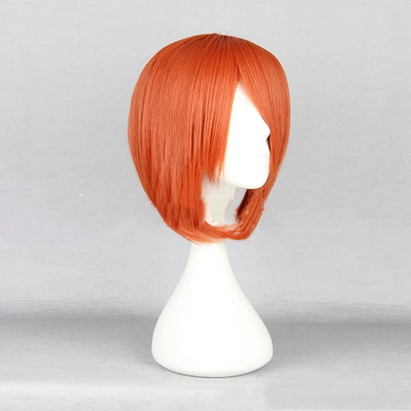 Радость волос Для женщин Оранжевый парик Одна деталь Nami Косплэй парики короткие прямые синтетические волосы высокая Температура волокно 4