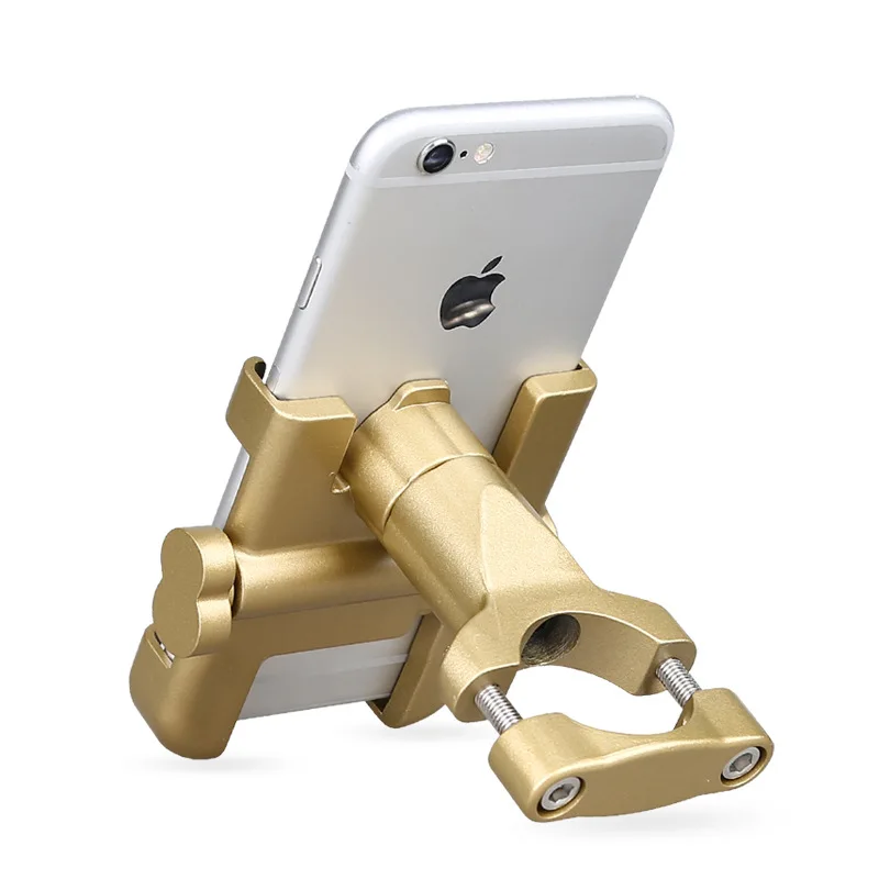 Универсальный держатель для телефона из алюминиевого сплава для мотоцикла, держатель для телефона, держатель для мотоцикла gps, держатель для велосипеда, держатель для iPhone, Android - Цвет: Цвет: желтый