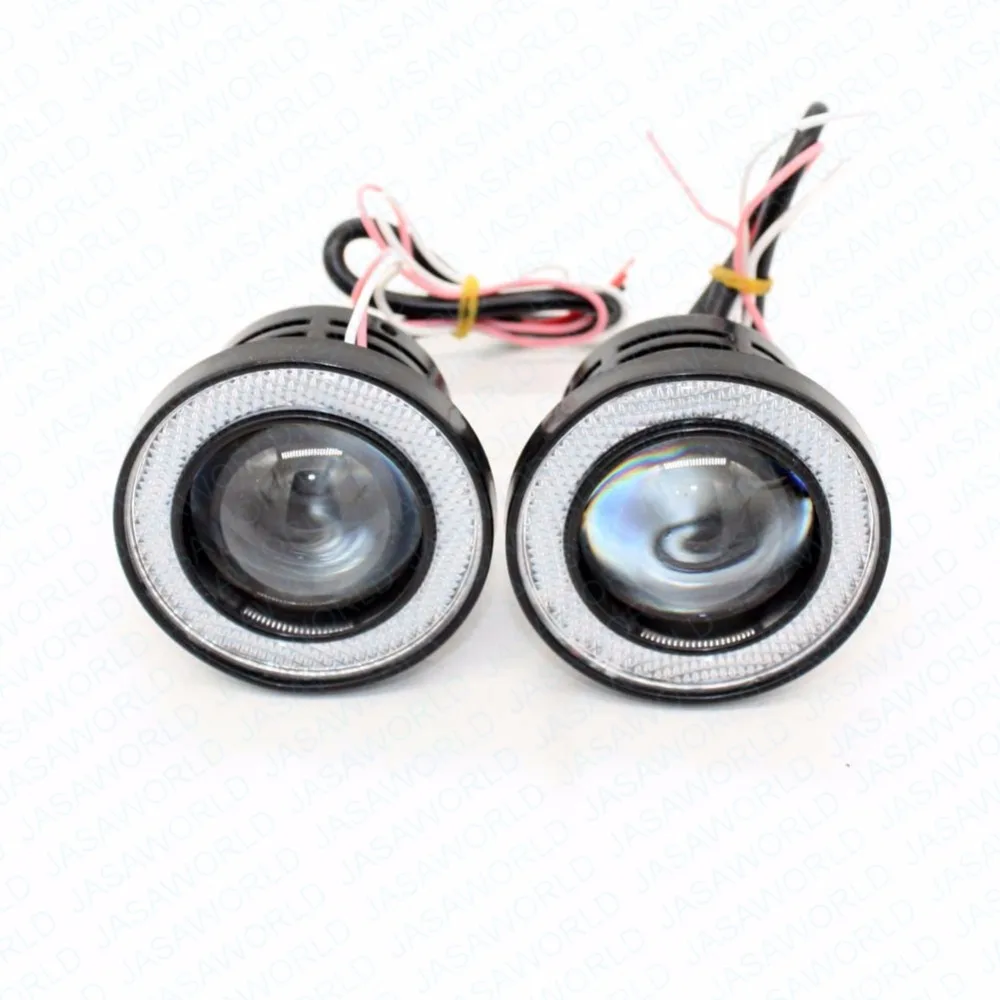 

3.5 inch Car Universal COB LED Angel Eyes Light Headlight Fog Lamp W/ Lens Auto DRL Driving Light Daytime Running Lights Ice