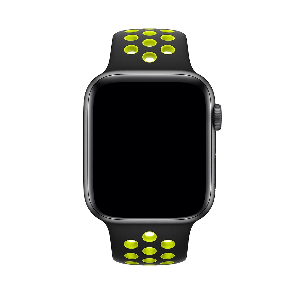 Замена KeBitt спортивный ремешок для Apple Watch 38 мм 40 мм 42 мм 44 мм, силиконовый ремешок, Браслет совместим с iWatch серии 5/4 - Цвет ремешка: Black and Yellow