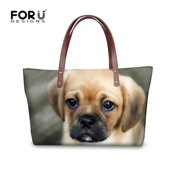 

FORUDESIGNS Bags for Women 2019 Handbags for Girls Casual Messenger Hand Bag Animal Puppy Shoulder Shopping bag Women Beach Bag