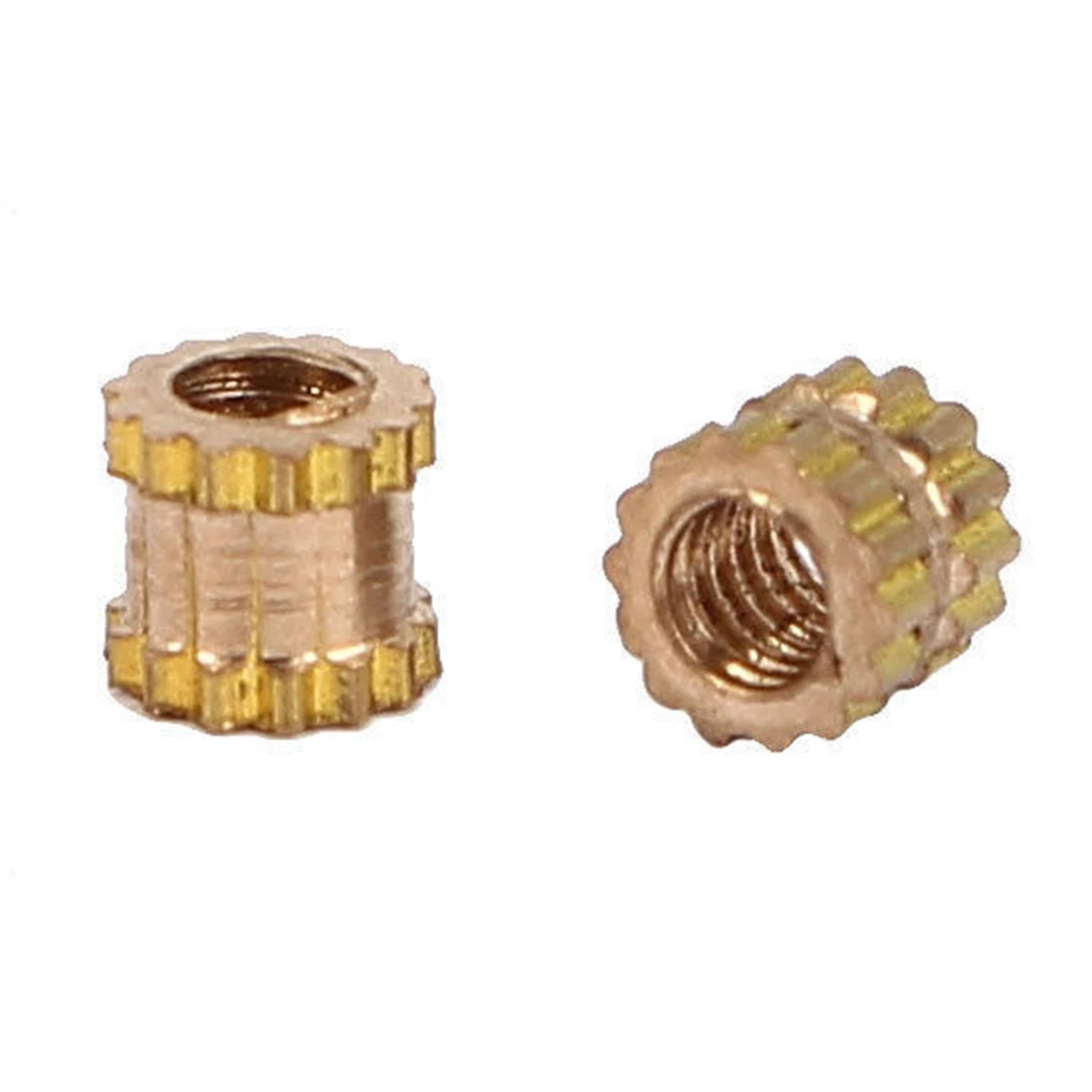 100pcs M3x6mm Brass Cylinder Knurled Threaded Insert Nuts Round