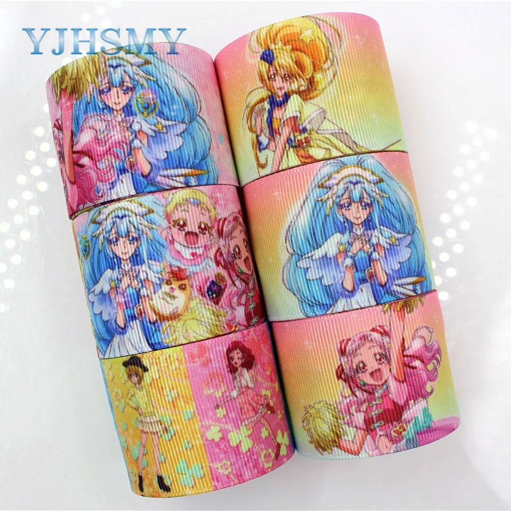 YJHSMY I-18423-1 38 мм 5 ярдов Мультяшные печатные корсажные ленты DIY ручная работа