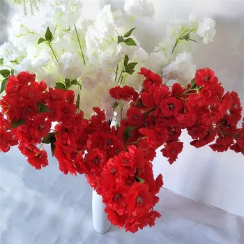 

16pcs Fake Long Cherry Tree Branches Simulation Cherry Tree Stems for Wedding Centerpieces Home Decorative Artificial Flowers