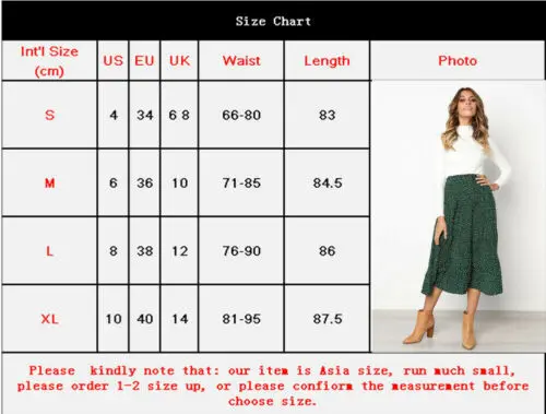 Summer Skirts 2019 New Women Summer Casual Elastic High Waist Floral Dot Loose A-lined Skirts Size S-XL Summer Skirts 2019 New Women Summer Casual Elastic High Waist Floral Dot Loose A-lined Skirts Size S-XL