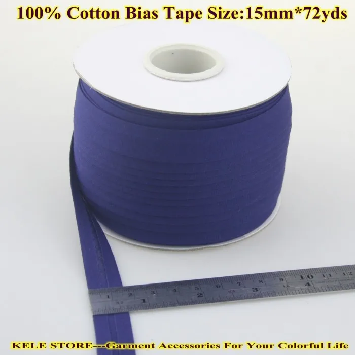 Хлопок косой ленты Размер: 15mm72yds белый для DIY изготовления, аксессуары для одежды портные материал для домашнего текстиля