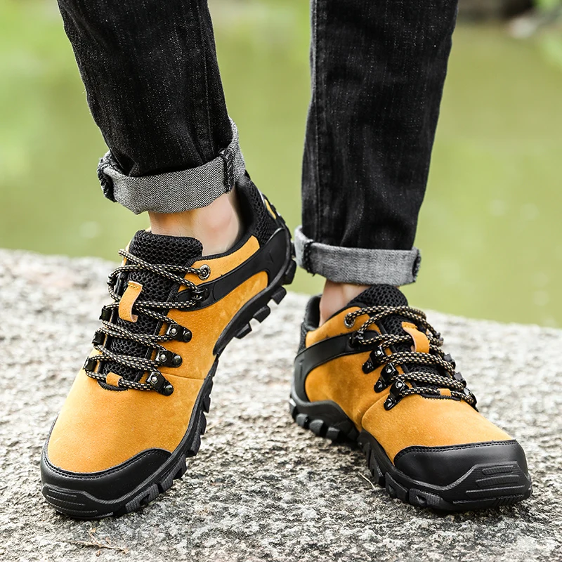 Мужская Удобная водостойкая мягкая уличная походная обувь кожаная обувь уличные альпинистские кроссовки Треккинг тропа мужская обувь