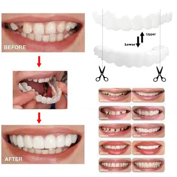

Teeth Cosmetic Denture Teeth Whitening Snap On Smile Instant Perfect Smile Teeth One Size Fits Fake Tooth Cover