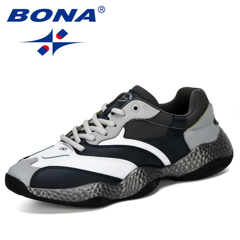 BONA 2019 New Adult Men Sneakers Spring Autumn Breathable Krasovki Shoes Trendy Casual Shoes Male Tenis Masculino Man Footwear