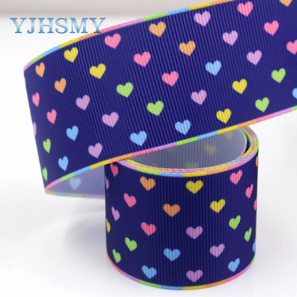 YJHSMY G-181019-1420 10 ярдов 38 мм Геометрическая любовь сердце ленты термопечать grosgrain