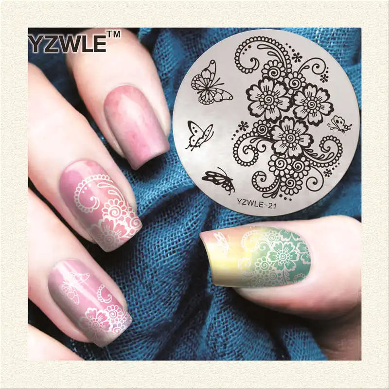 2018 New Polish Nail Stamping Plates Vine Butterfly ...