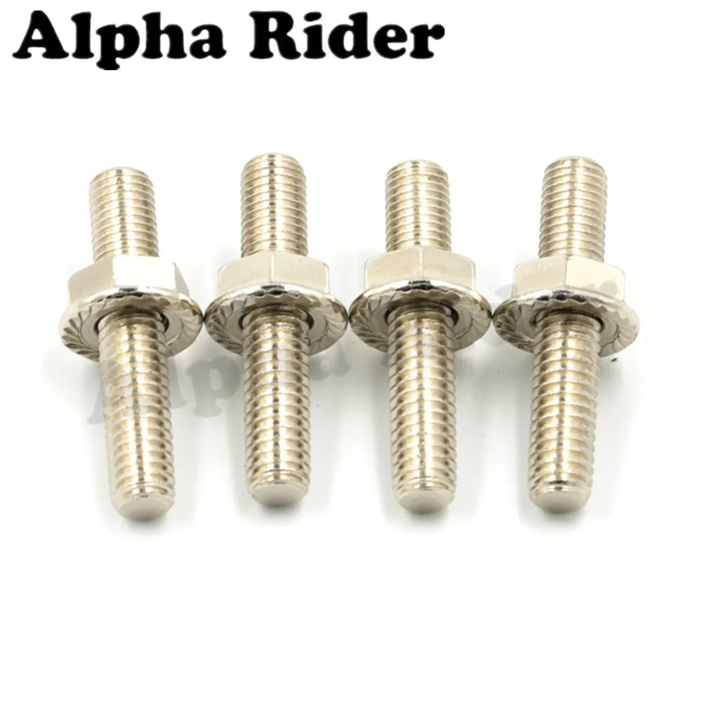 

4 Pcs Exhaust Port Studs & Nuts Pipe Butt Screws Both-Ends Screw-In Bolts for Harley Big Twin 84-16 Sportster XL 1200 883 86-17