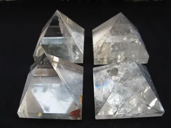 

4 NATURAL TRANSPARENT QUARTZ CRYSTAL PYRAMID