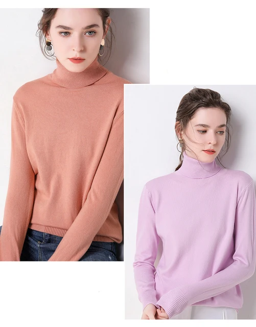 2019 Autumn Winter sweater women turtleneck cashmere sweater knitted pullover women sweter fashion sweaters new Plus Size tops 16 详情_06 拷贝