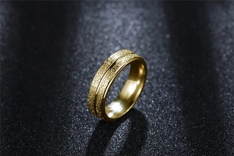 New Stainless Steel Ring Double Row Frosted 2 Colors Ring Men & Women Titanium Steel Anillos Mujer Anel Jewelry Couple Gift R140 (14)